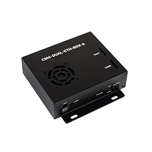 Dual Gigabit Ethernet(ETH) Mini-Computer Based On Raspberry Pi Compute Module 4 (CM4 NOT Included), with Cooling Fan, Metal Case