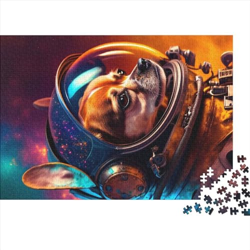 Space Chihuahua Holzpuzzle für Erwachsene, 1000 Teile, rechteckiges Puzzle, Geschenke für Erwachsene, Spiel, 1000 Teile (75 x 50 cm)