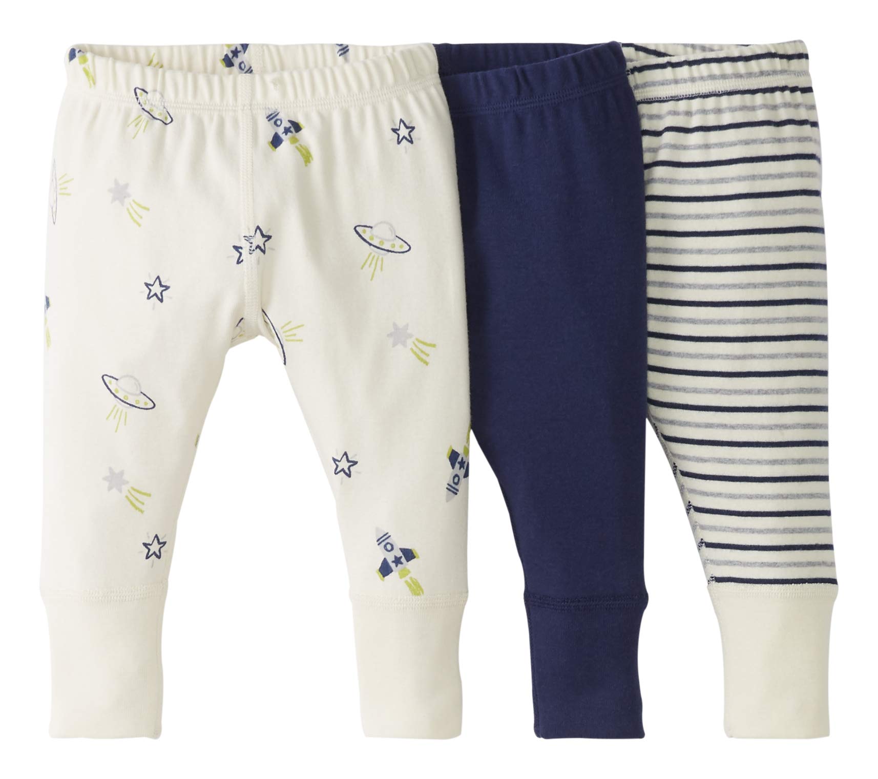 Moon and Back by Hanna Andersson Unisex Baby Jogginghosen aus Bio-Baumwolle, 3er-Pack, Blue Multi, 6-12 Monate