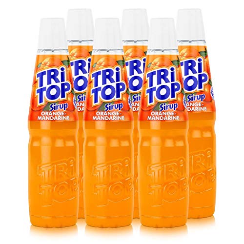 TRI TOP Orange-Mandarine | kalorienarmer Sirup für Erfrischungsgetränk, Cocktails oder Süßspeisen | wenig Zucker (6 x 600ml)