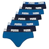 PUMA Basic Brief Men Herren Unterhose Pant Unterwäsche 6er Pack, Farbe:420 - True Blue, Bekleidungsgröße:S