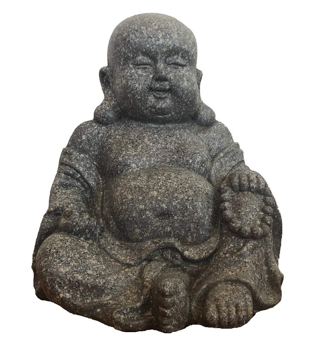 Supwave Deko-Buddha sitzend, ca. 31cm hoch in Granitoptik | Granit | Buddha-Figur für Wohnung, Haus | Buddha-Statue, Wohnaccessoire Buddha-Skulptur Feng Shui Dekoration | Poly