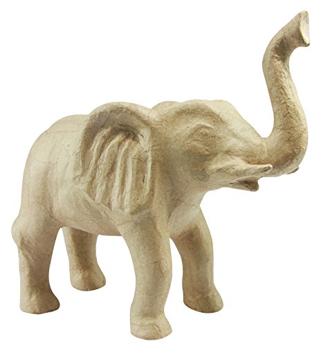 Décopatch MA006O Träger M aus Pappmaché, Elefant, 30 x 12 x 28 cm, zum Verzieren, Kartonbraun