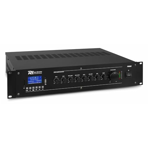 Power Dynamics PRM360 - 100 Volt-Verstärker für Lautsprecher- oder Musikanlagen mit u. a. Bluetoot und MP3-Player - 360 Watt