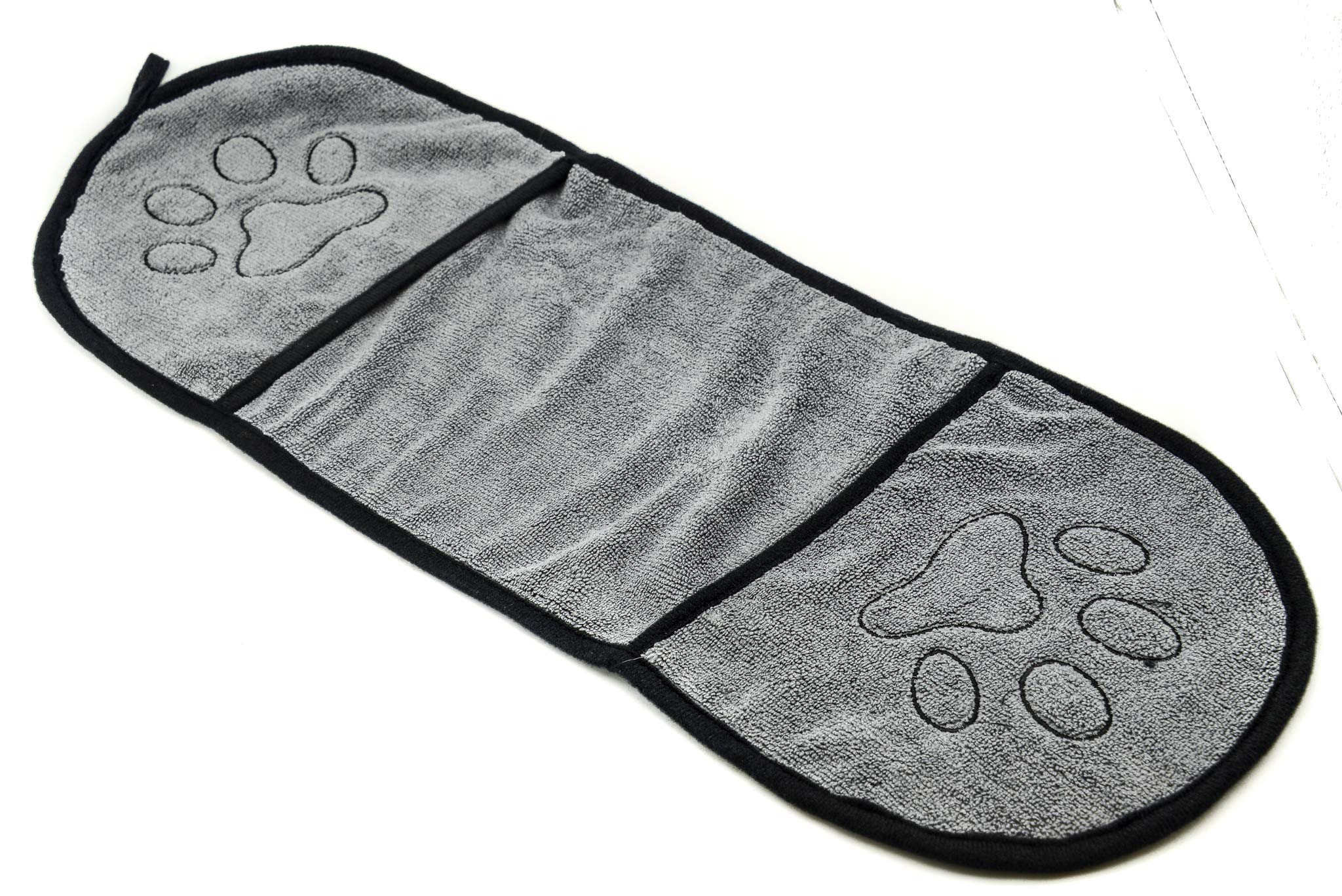 PROtastic Hunde-Badetuch Grau – Mikrofaser, maschinenwaschbar, schnell trocknendes Haustierhandtuch