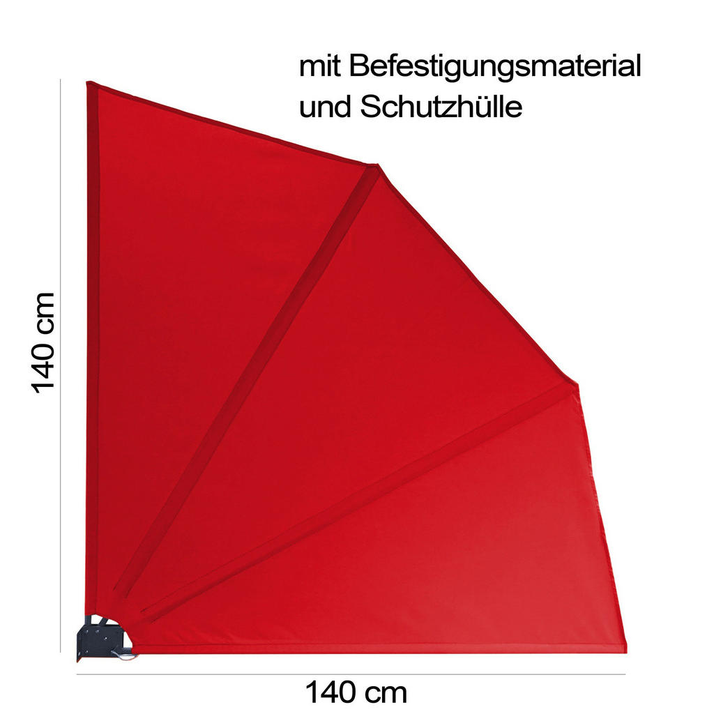 Grasekamp Doppelpack Balkonfächer rot Polyester-Mischgewebe B/L: ca. 140x140 cm 3