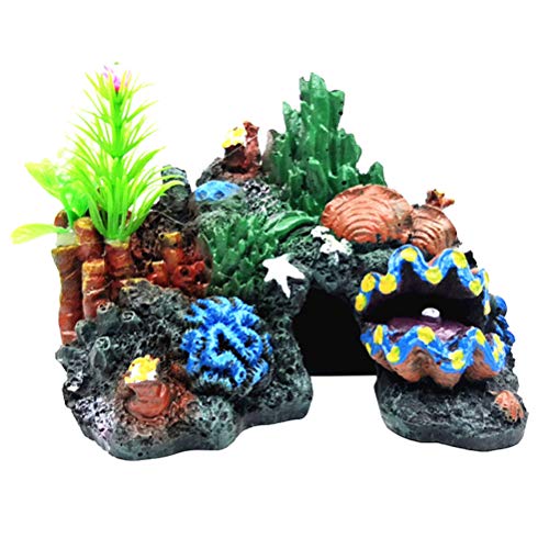 POPETPOP Aquarium-Dekoration Felsberg, Kunstharz, Korallenpflanze, Dekoration für Aquarien