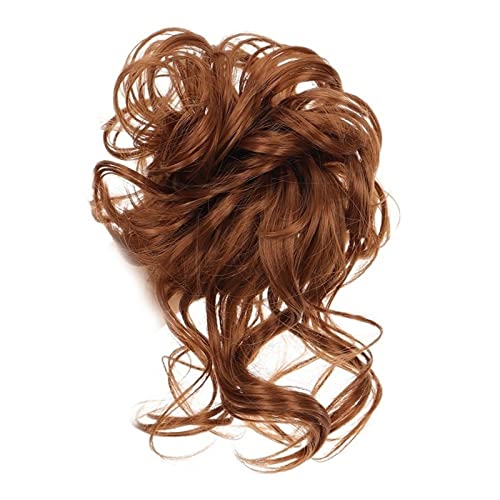 Haarteil Pieces Lockiges Wellen-Haarknoten-Haargummi for Frauen, unordentlicher Dutt-Haarteil, zerzauste Hochsteckfrisur-Haarknoten, Verlängerung, elastisches Haarband Dutt (Color : 0019)
