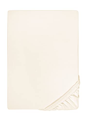 biberna 77866 Jersey-Elastic Spannbetttuch, nach Öko-Tex Standard 100, ca. 180 x 200 cm bis 200 x 220 cm, natur