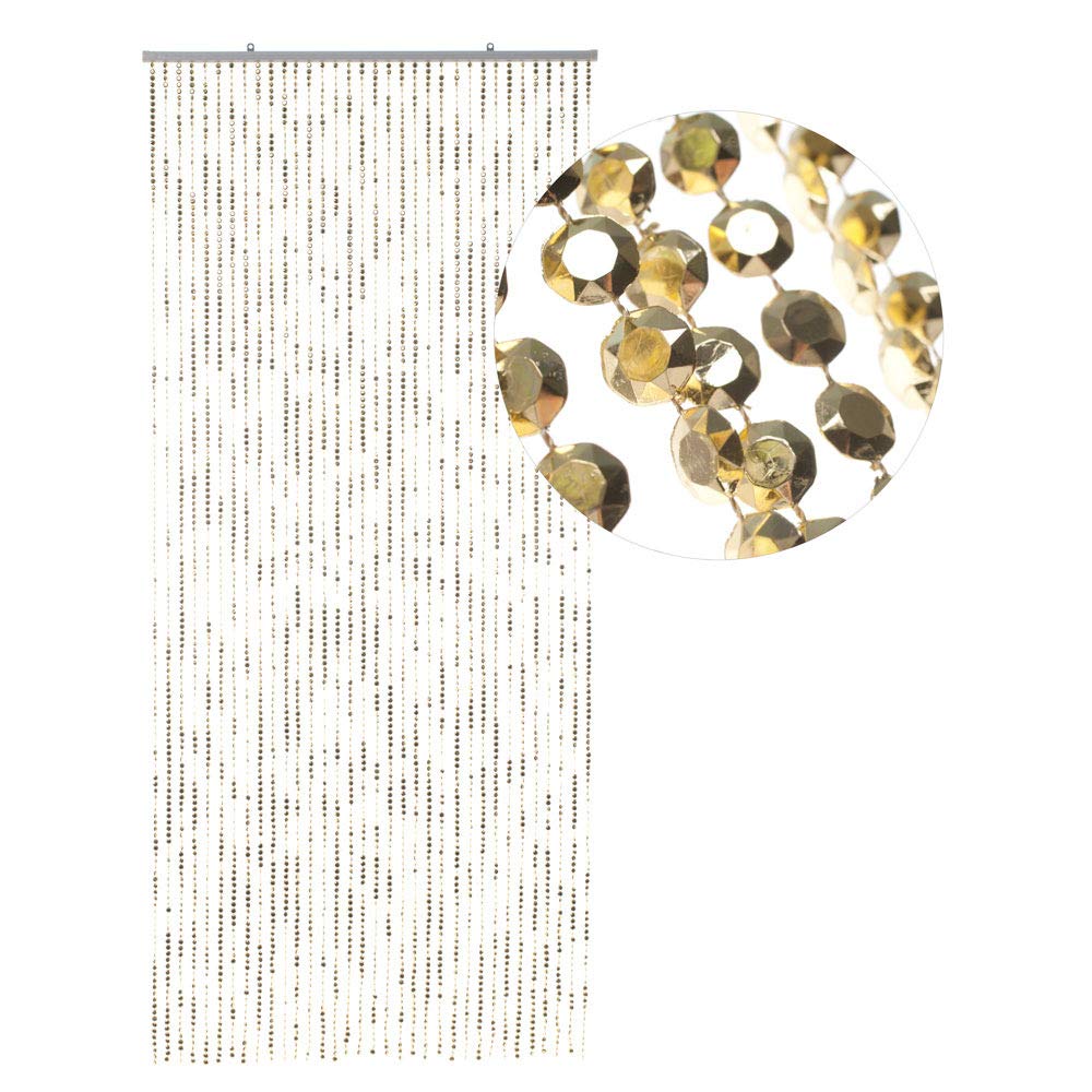 HAB & GUT -DV0357- Türvorhang DIAMANTEN Gold 90x200 Perlenvorhang Pailettenvorhang