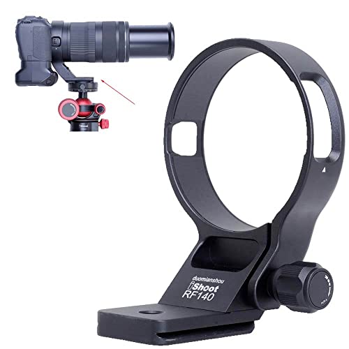 iShoot Stativhalterung, Ringlinsenhalsband, kompatibel mit Canon RF 100–400 mm f/5.6–8 is USM, Objektivhalterung, Unterseite ist Arca-Swiss Fit Schnellwechselplatte Schwalbenschwanznut