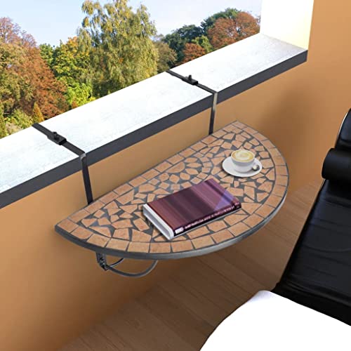 RAUGAJ Home Hardware Businese Balkontisch zum Aufhängen, Terrakotta-Mosaik