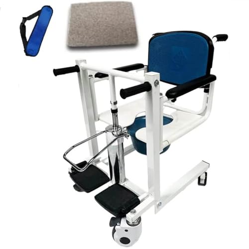 Hydraulischer Patientenlift-Rollstuhl für zu Hause, Behindertentransportstuhl, Patientenlifthilfe mit um 180° geteiltem Sitz, Nachtkommode mit Bettpfanne, Badezimmerstuhl für ältere Erwachsene und Sen