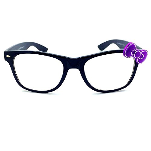 KISS® neutrale Brille - HELLO KITTY Stil - optischer Rahmen FRAU Vintage Mode EXTRAVAGANT - SCHWARZ/Violett