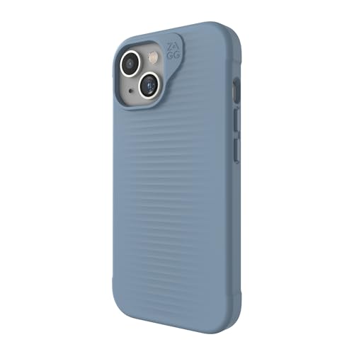 ZAGG Luxe Snap iPhone 15 Hülle – schützende Handyhülle, Fallschutz (3 m), strapazierfähiges Graphen-Material, schlanke und leichte MagSafe-iPhone-Hülle für iPhone 15-Modelle, Blau