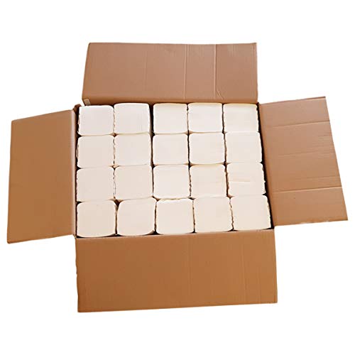 PREMIUM Papierhandtücher in weiß im Karton, Handtuchpapier, Falthandtücher, Einweghandtücher, 2-lagig, ca. 25 x 21 cm, soft, hochweiß, Größe:1 x 4.000 Blatt