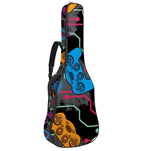 Gitarrentasche Spielcontroller Gitarre Tasche Wasserdichte 40 41 Zoll Guitar Case Oxford Gitarre Tasche Drucken Gitarren Bag Tragetasche Rucksack