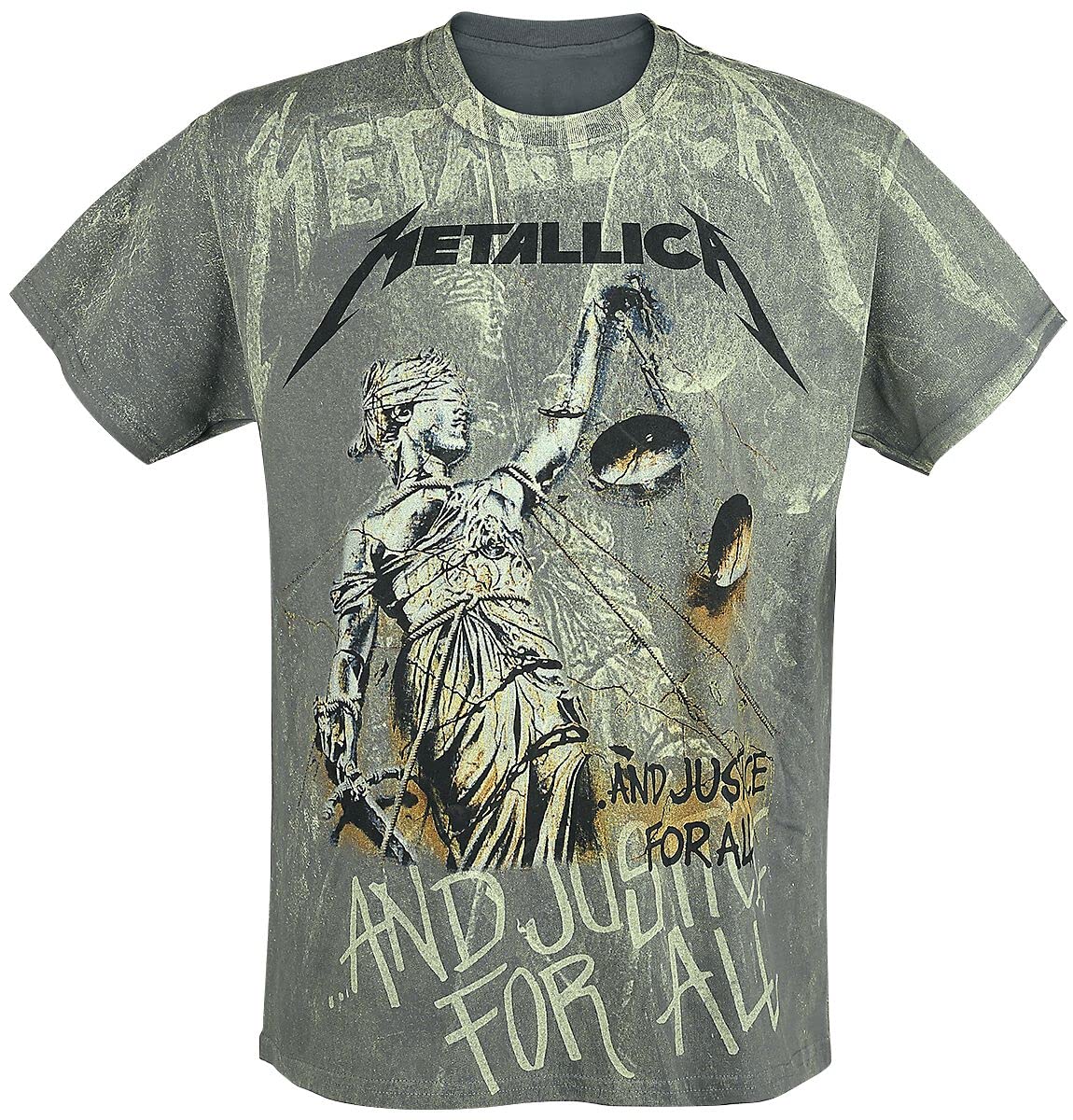 Metallica ... and Justice for All - Neon Backdrop Männer T-Shirt Charcoal L