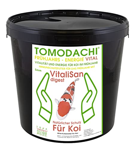 Koifutter Frühjahrsfutter für Koi Gesundheitsfutter antibakterielles Energiefutter für Koi im Frühjahr mit VitaliSan Digest Monoglyceriden teilsinkend hochverdaulich arktische Rohstoffe 5mm 5kg Eimer