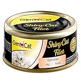 GimCat ShinyCat Filet Hühnchen - Katzenfutter mit saftigem Filet ohne Zuckerzusatz für ausgewachsene Katzen - 48 Dosen (48 x 70 g)