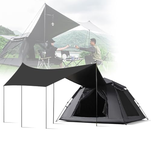 Automatisches Pop-Up-Zelt, 240 x 240 x 155 cm, Sofort-Campingzelt mit Schuppen Oben und feuchtigkeitsbeständiger Polsterung, tragbares Outdoor-Wanderzelt für Familie Outdoor Wandern Bergsteigen