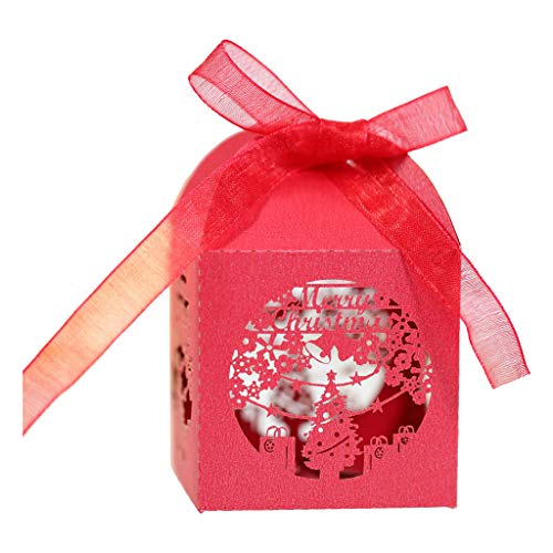Zeizafa 100 Stück Weihnachtsschneeflocken Hohl Gastgeschenk Süßigkeiten Box Aufbewahrung Hochzeit Party Danke Süßigkeiten