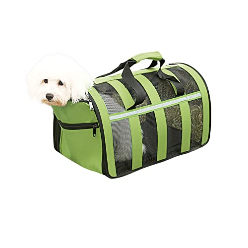 Nyescasa Transporttasche für Hunde und Katzen, Hundetransportbox Faltbar Tragetasche Hund Transportbox Katze, Tragbar Transporttasche Hundetasche, Reisefreundliche Transporttasche (M | Grün)