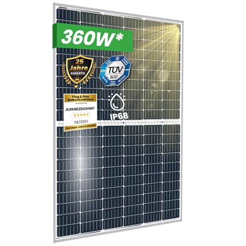 5x 360W Solarpanel Monokristalline PERC Photovoltaik Solarmodul