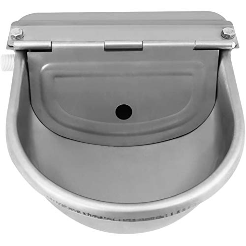 EVTSCAN Horse Bowl, robuste 4L Wassertrogschale aus rostfreiem Stahl, automatische Trinkwasserschale für Ziegen von Großviehpferden