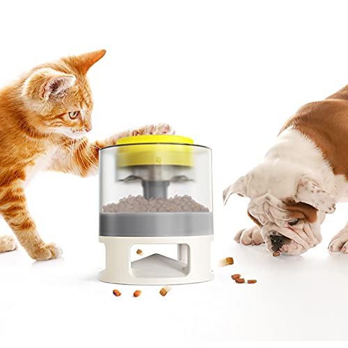 NW Circular Fun Feeder-B Style General for Dog and Cat Pet Toy Dog Toy Cat Toy (Gelb-Weiß)