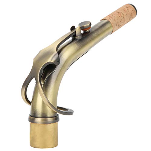Hochwertiger 2,45 cm Saxophonhals Messing, Altsaxophonhals, Saxophonersatz für Altsaxophon Bend Tube Home Music Shop(Bronze)