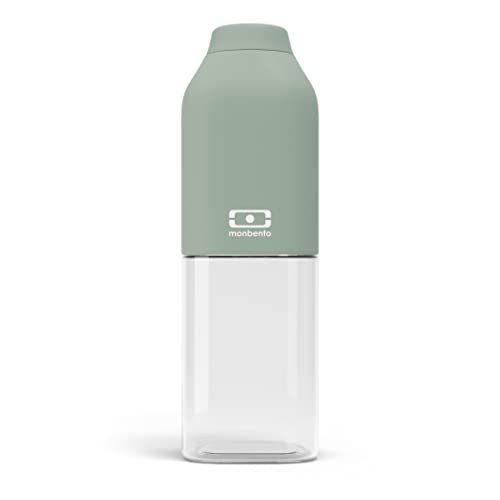 MONBENTO - MB Positive M Natural Wasserflasche 500 ml – luftdichte Kompakte Trinkflasche – ideal für Büro, Sport, Picknick, ohne Bpa – kein Abfall, Grün