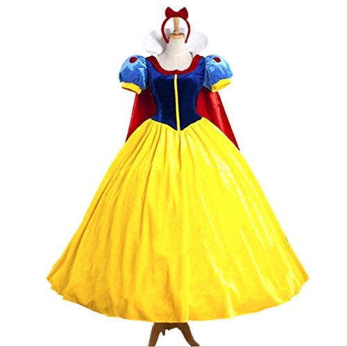 Mitef Halloween Fairy Story Klassisches Schneewittchen Prinzessin Kostüm für Damen, Kleid, Petticoat und Kopfbedeckung, S
