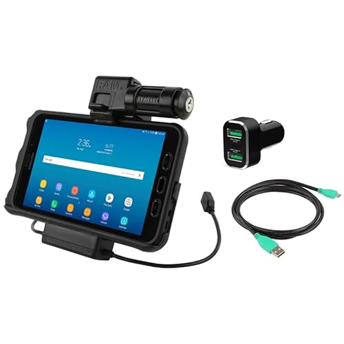 Ram Mounts UNPKD RAM Power and Data Dock for Samsung TAB Active 2 Key, W126108866 (for Samsung TAB Active 2 Key Lock with CIG Charger)