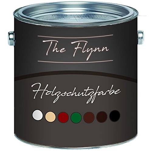 The Flynn einzigartige Holzschutzfarbe schnelltrocknend und wetterbeständig - Schutz vor Verwitterung in Weiß, Beige, Schwedenrot, Grün, Dunkelbraun, Rotbraun und Schwarz (5 L, Rotbraun)