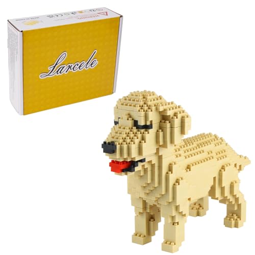 Larcele Mini Hund Bausteine Spielzeug Bricks Haustier Bauen Bauklötze,950 Stücke KLJM-02 (Golden Retriever) Mehrweg