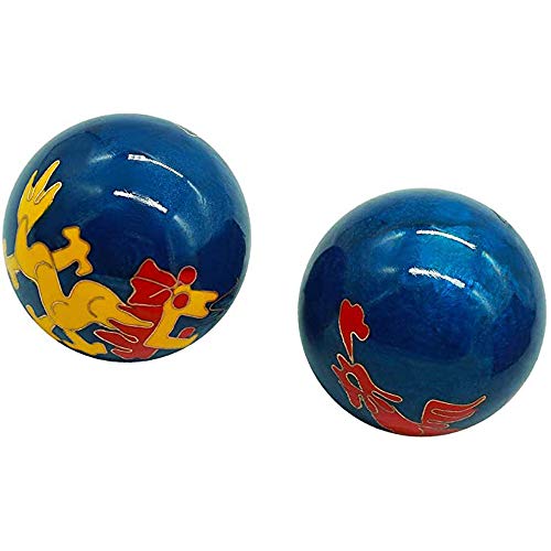 LHMYGHFDP 1.5''Chinese Health Täglicher Handfinger Übung Stressabbau Baoding Balls Entspannungstherapie Yin Yang Handballs Blue Massage Tool