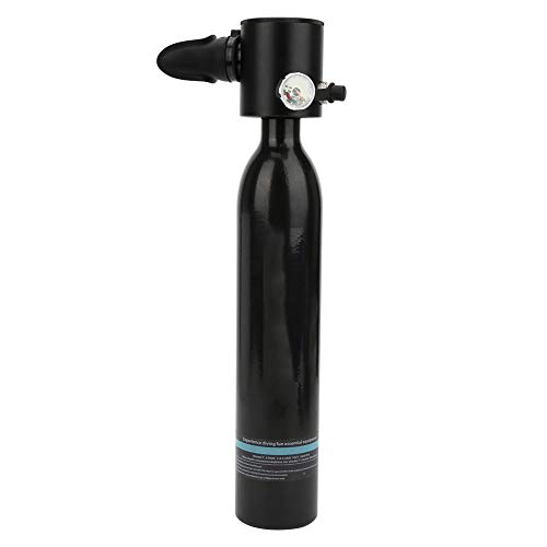Schnorcheln Sauerstofftank, Tauchflasche, Tauchflasche mit 15-20 Minuten Kapazität Tauchen Sauerstoff Unterwasseratmung 0,5 l Tauchausrüstung Zubehör(schwarz)