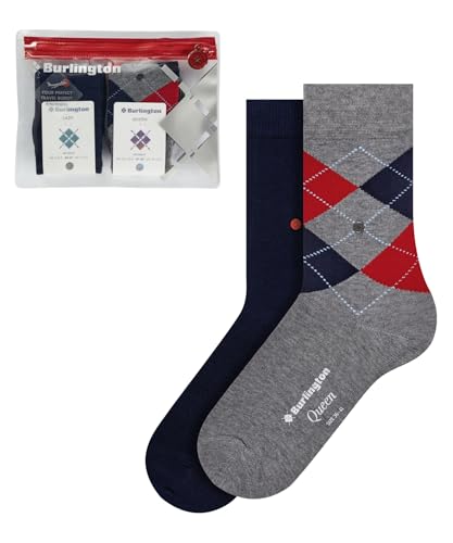 Burlington Damen Socken Travel Pouch 2-Pack W SO Baumwolle gemustert 2 Paar, Mehrfarbig (Sortiment 0020), 36-41