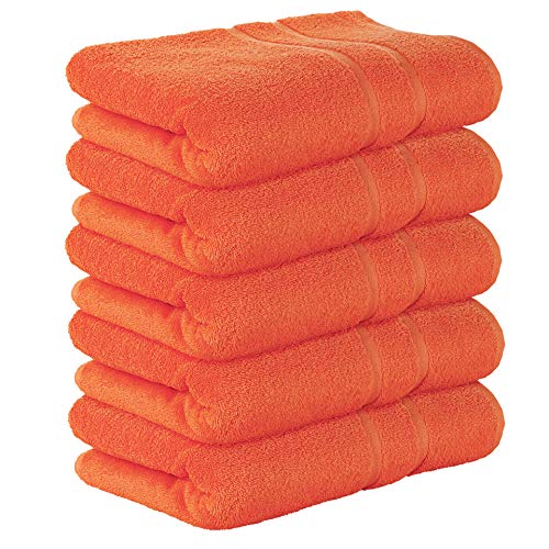 5 Stück Premium Frottee Badetücher 100x150 cm in orange von StickandShine in 500g/m² aus 100% Baumwolle