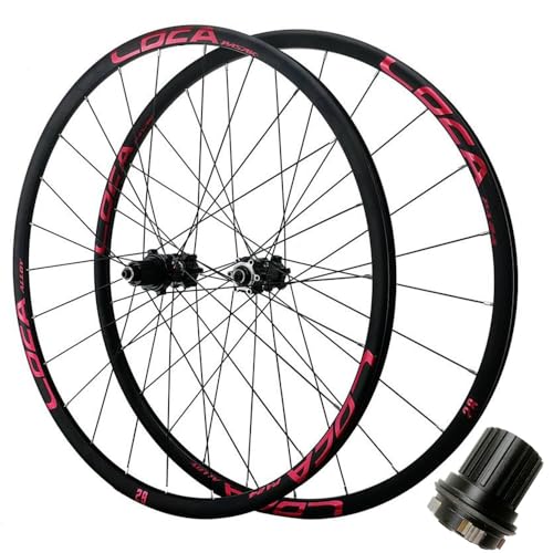 Mountainbike Laufradsatz 26'' 27.5'' 29'' MTB Felgen Vorne Hinten QR Scheibenbremse 12 Gang Kassette Lager Nabe Fahrräder Räder (Color : Black-Red, Size : 27.5inch)