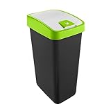keeeper Premium Abfallbehälter mit Flip-Deckel, Soft Touch, 45 l, Magne, Grün