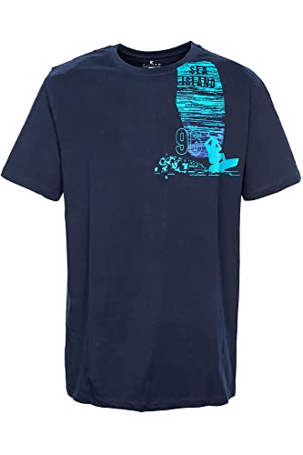 Kitaro T Shirt Herren Kurzarm Rundhalsausschnitt Baumwolle Extra Lang Tall, Farbe:Marine (Navy), Herrengrößen:6XT