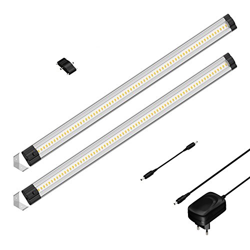 parlat LED Unterbau-Leuchte SIRIS, Eckmontage, flach, je 50cm, 500lm, warm-weiß, 2er Set