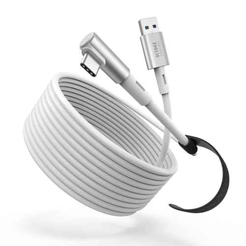KIWI design 16FT Link Kabel Kompatibel mit Quest 3, Quest 2 / Pro/Pico 4 zu Play PC VR und Steam VR, USB 3.0 A zu C Kabel