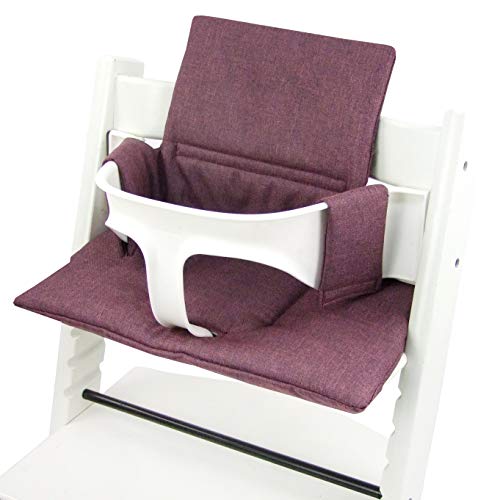 BAMBINIWELT Ersatzbezug Bezug Sitzkissen Kissen-Set Sitzverkleinerer kompatibel mit STOKKE Tripp Trapp für Hochstuhl-Kinderstuhl ORG. MELIERT (meliert bordeaux ORG.)