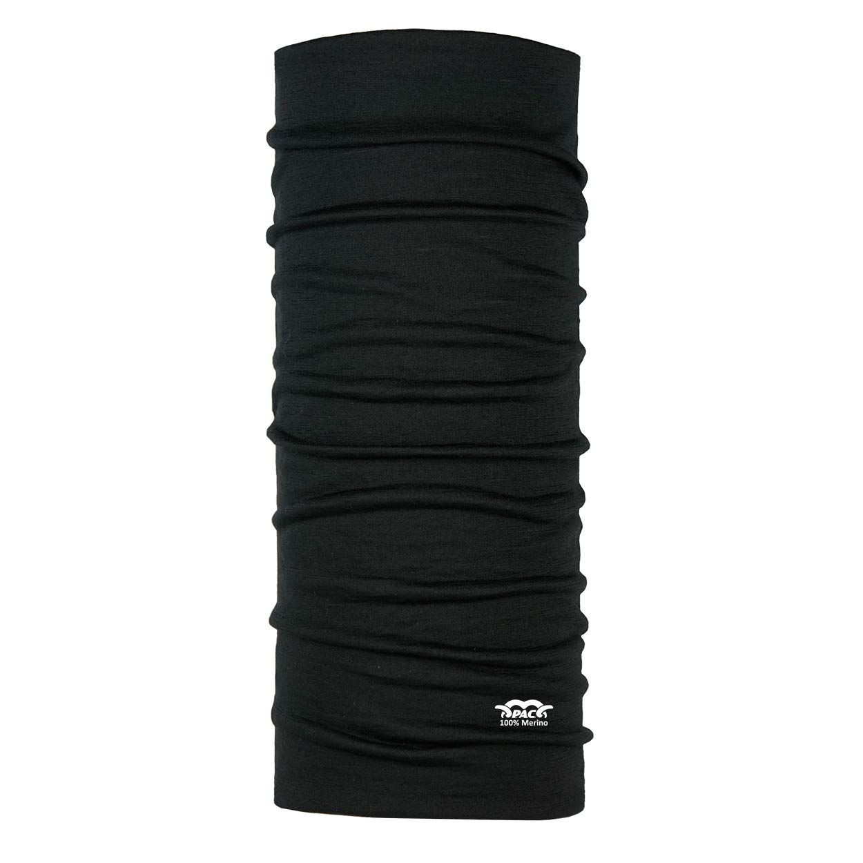 P.A.C. Kids Merino Wool Black Multifunktionstuch - Merinowoll Schlauchtuch, Halstuch, Schal, Kopftuch, Unisex, 10 Anwendungsmöglichkeiten