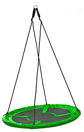 Izzy Nestschaukel Outdoor, Textilene-Material PE-Kunststoff, wetterfest, weiches Nest, TÜV Rheinland GS Mehrkinderschaukel, Tragkraft 150kg - Grün, 110D x 110B x 180H cm