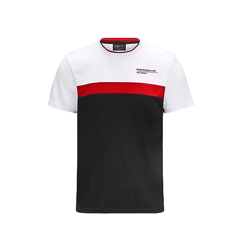 Stitched Porsche FW Colour Block Tee, Black, L