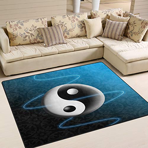 Use7 Fantasy Chinesischer Yin Yang Teppich für Wohnzimmer und Schlafzimmer, 203 cm x 147,3 cm